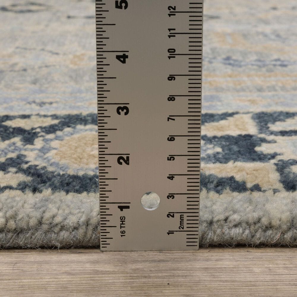 Oriental Weavers Majorca MAJ04 Grey and Blue 2&#39;6&quot; x 10&#39; Runner, , large