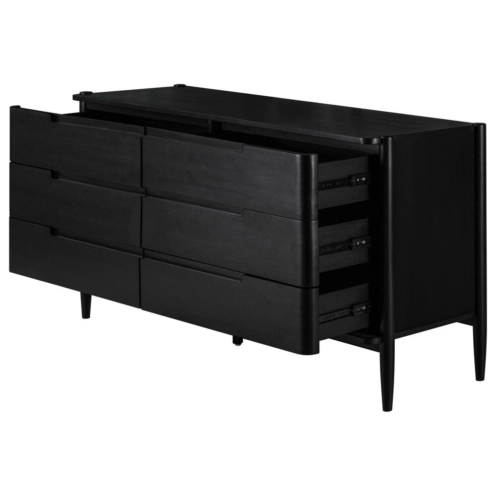 Marquette Interiors Casal 6-Drawer Double Dresser in Black, , large