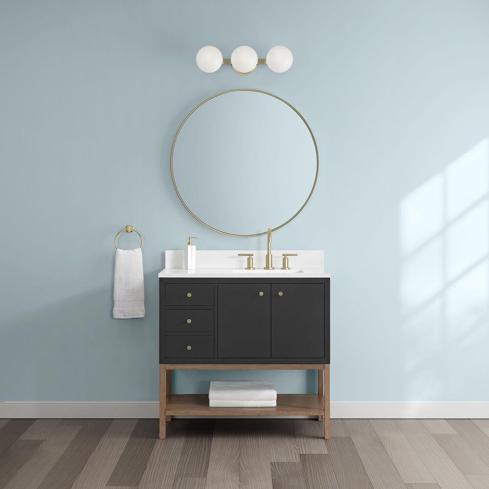 37B Isadore 36" Single Bathroom Vanity Cabinet in Tricorn Black and White Composite Stone Top and Backsplash, , large