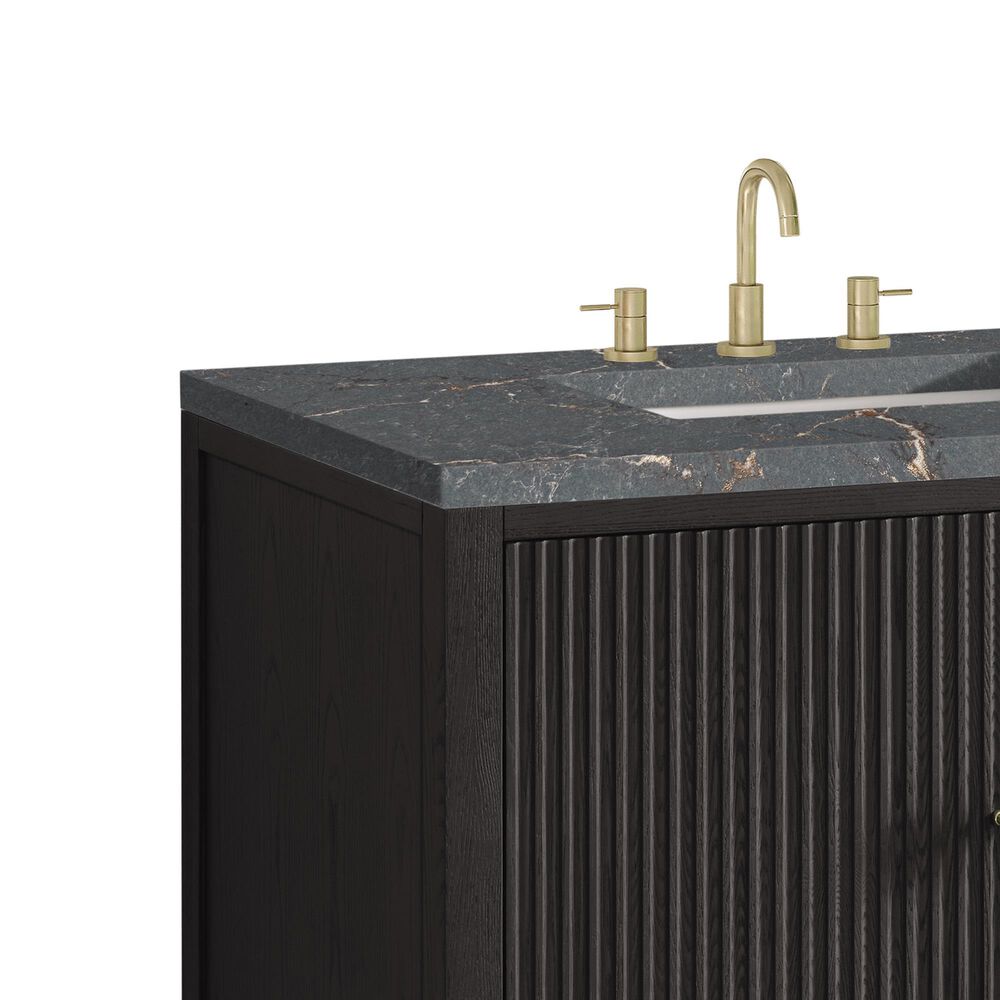 James Martin Vanities Myrrin 36&quot; Vanity in Carbon Oak with 3 cm Parisien Bleu Quartz Top, , large