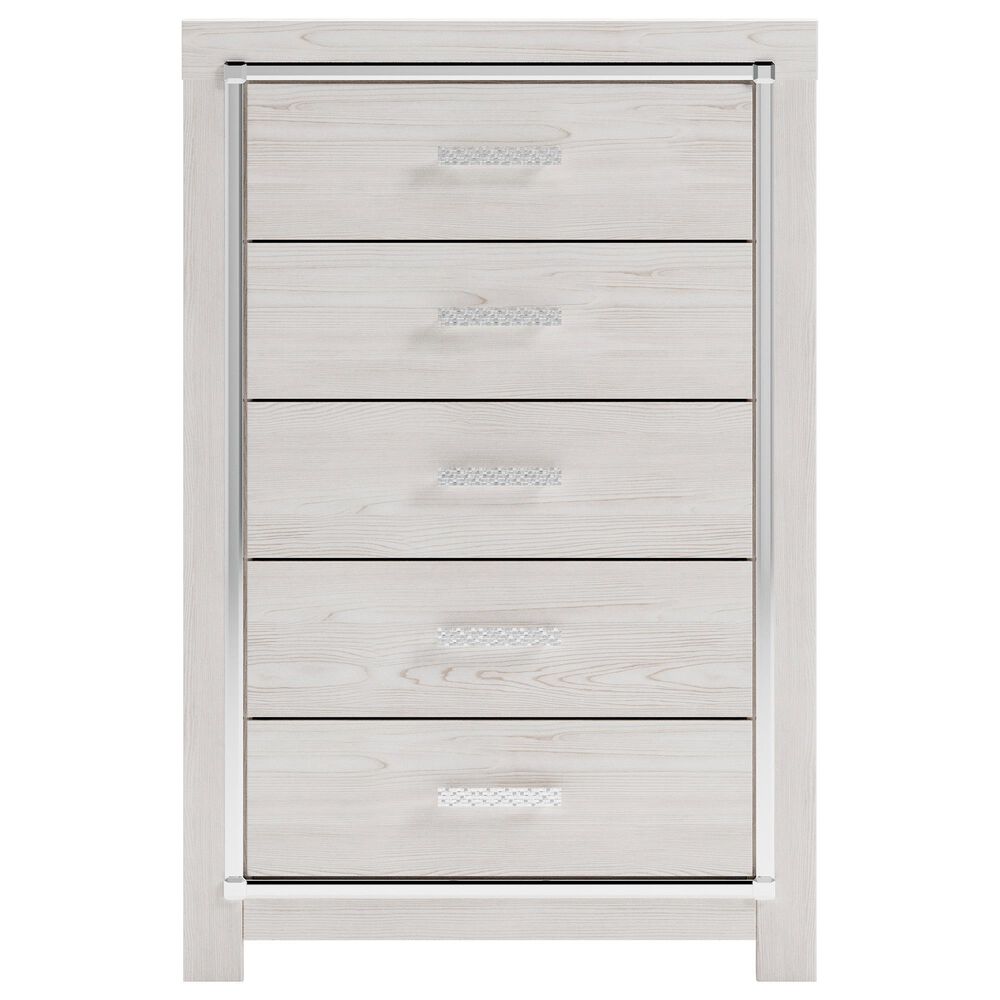 Ashley Altyra 5 Piece Twin Panel Bedroom Set in White with LED Headboard, , large