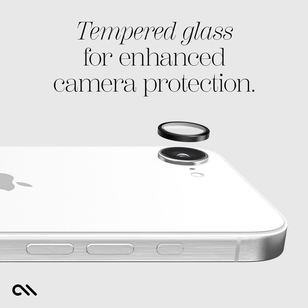 Case-Mate Aluminum Ring Camera Lens Glass Protector for Apple iPhone 16e in Black, , large
