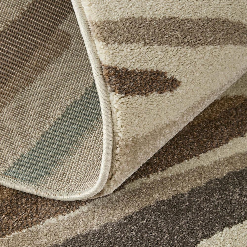 Feizy Eden Striped Ivory and Multicolor 5&#39; x 7&#39;6&quot; Area Rug, , large
