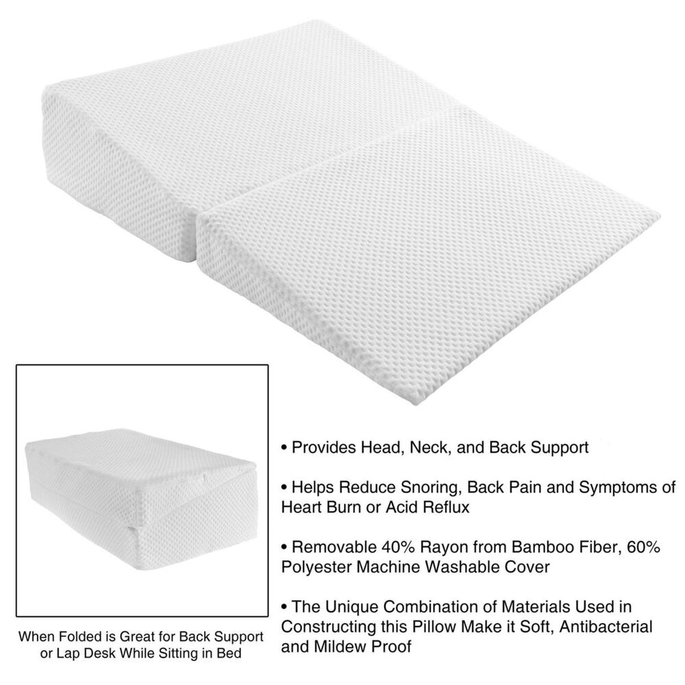 Timberlake Lavish Home Folding Wedge Memory Foam Pillow in Ivory, , large