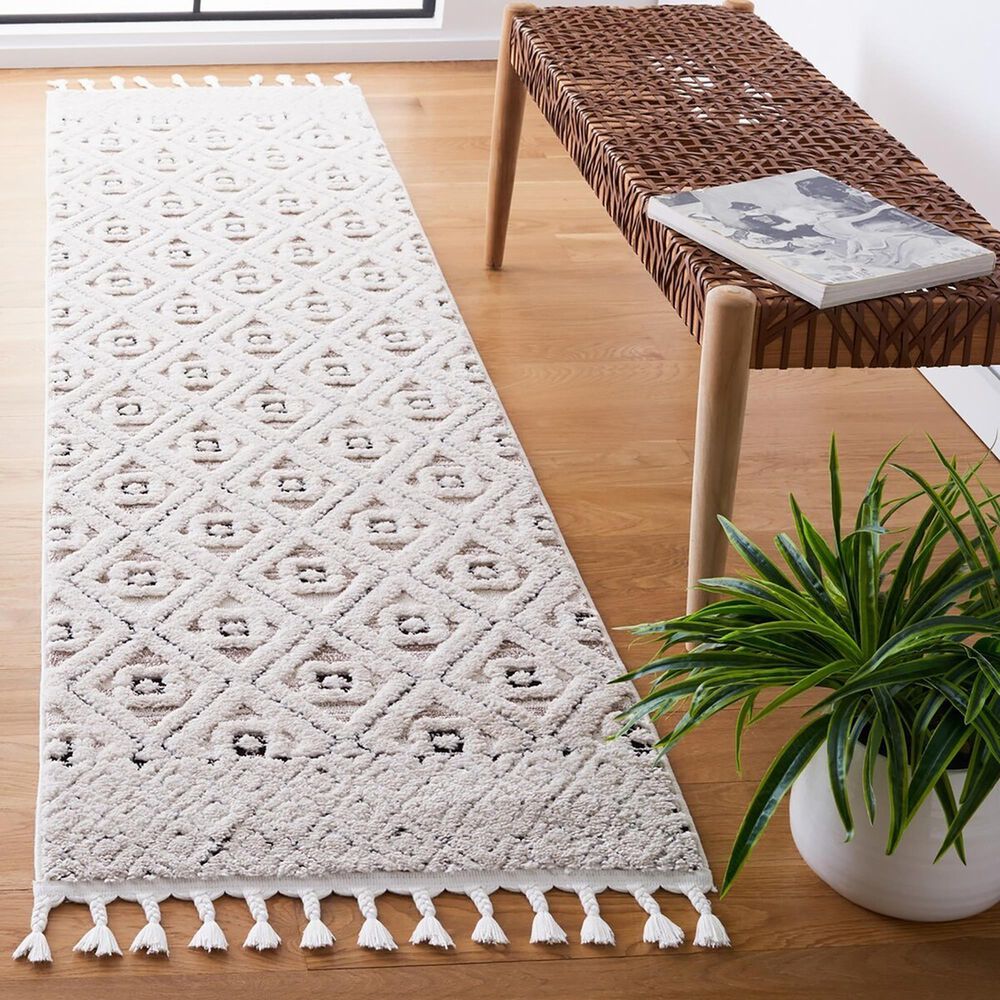 Safavieh Marrakesh MRK546 2&#39;2&quot; x 6&#39; Ivory and Grey Runner, , large