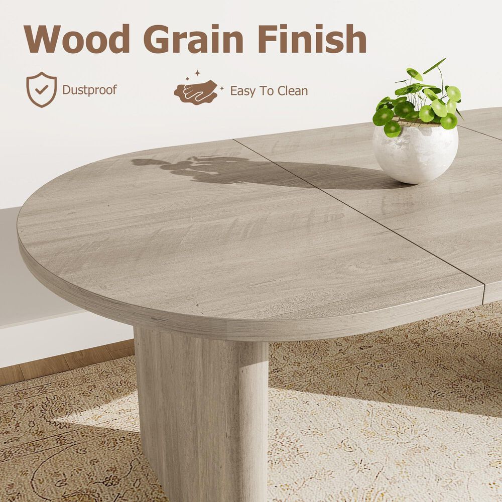 GARVEE 71" Oval Dining Table in Gray - Table Only, , large