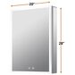 Lexora Home Mesa 20" x 28" LED Mirror Medicine Cabinet with Defogger in Aluminium, , large