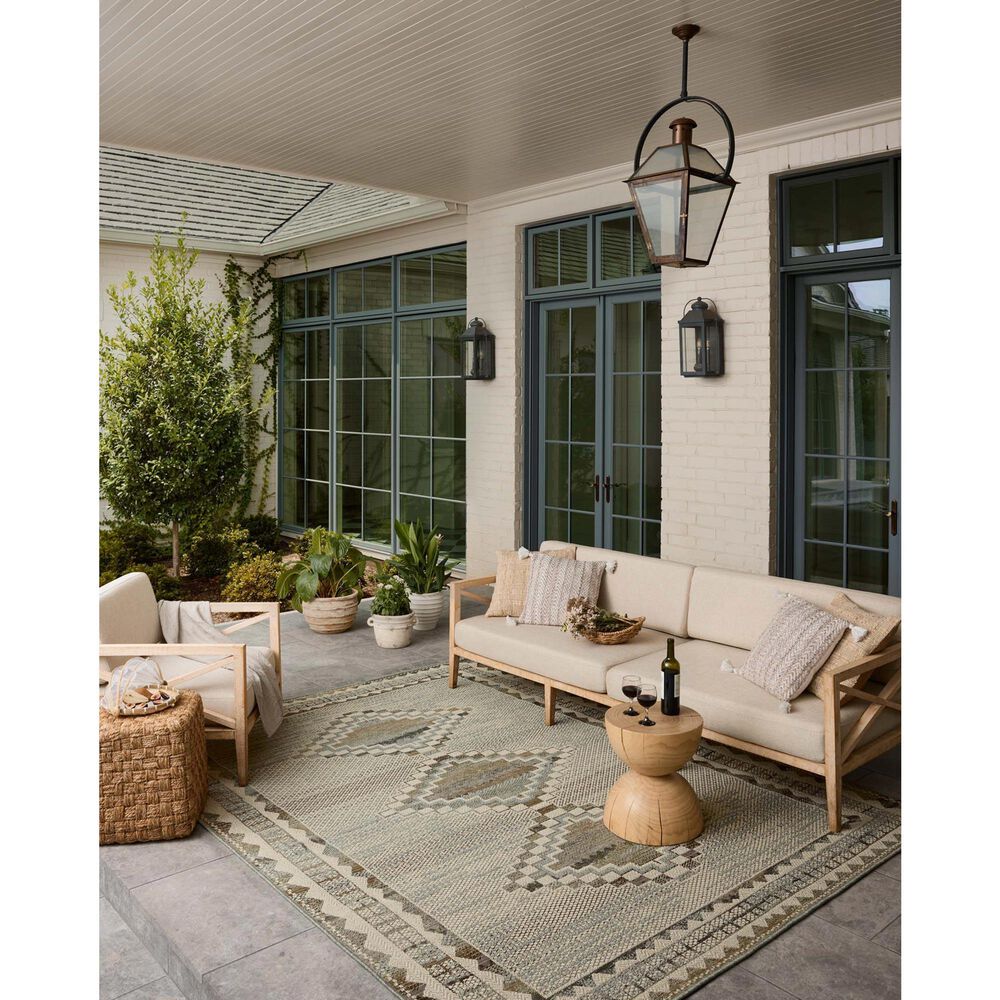Loloi Saylor Ivory and Granite 7'6" Round Indoor/Outdoor Area Rug, , large