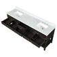 Lexora Home Norwalk 84" Double Bathroom Vanity in Black Oak with White Carrara Marble Top and Rectangular Sinks, , large