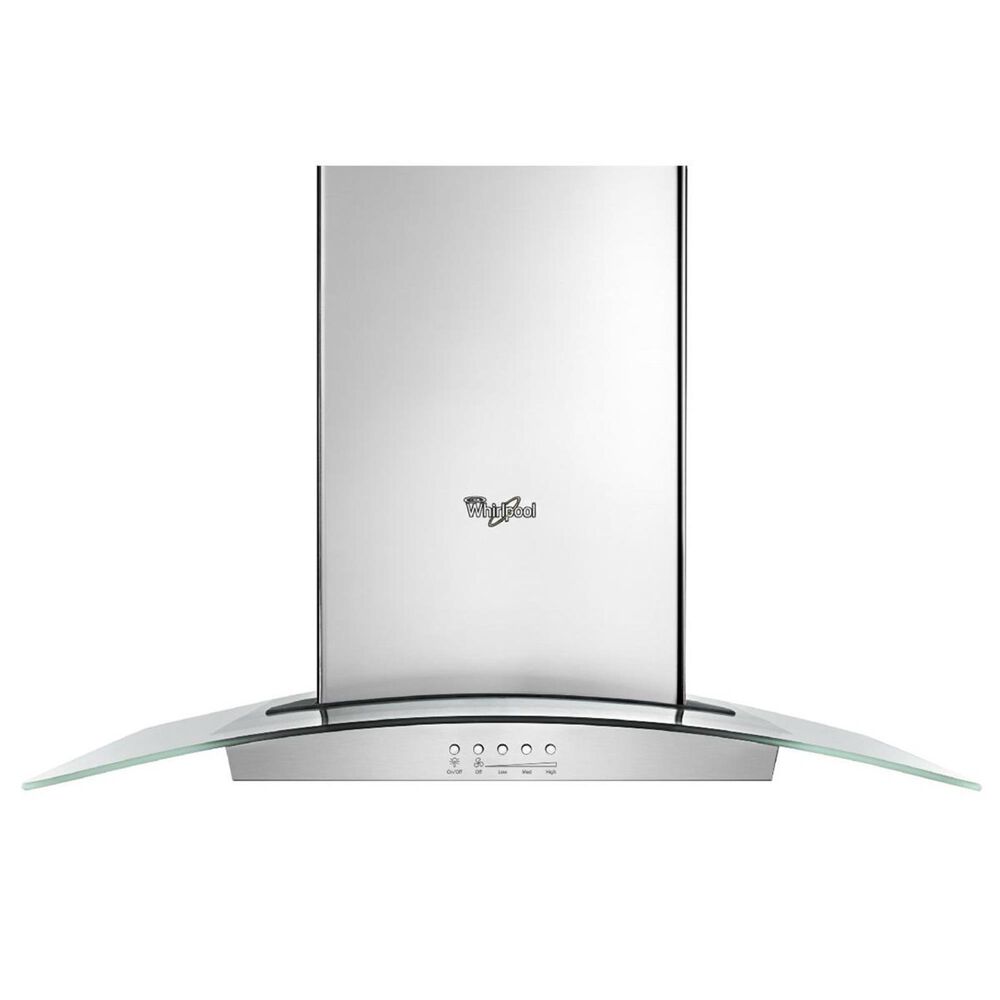Whirlpool 36" Glass Island Kitchen Hood with Glass Edge LED Lighting, , large