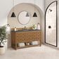 James Martin Malibu 60" Single Bathroom Vanity in Amber Birch with 3 cm Parisien Bleu Quartz Top and Rectangular Sink, , large