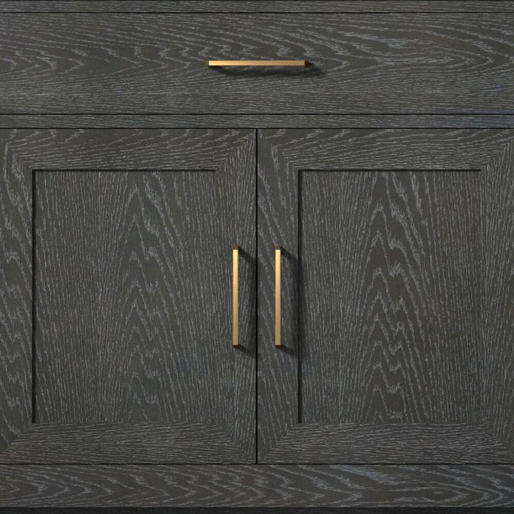 Lexora Home Abbey 36&quot; Single Bathroom Vanity in Black Oak with 2 cm White Quartz Top and Rectangular Sink, , large