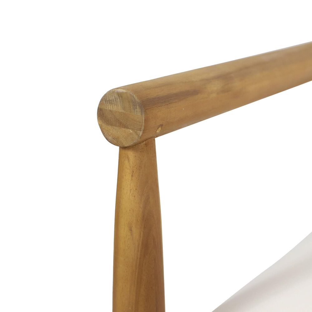 Noble House Bonsallo 4Piece Patio Chat Set with Cream Cushion in Teak