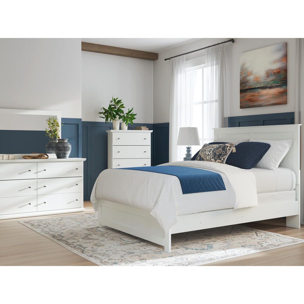 Ashley Bostwick Shoals Queen Panel Bed in White, , large