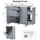 HOMLUX 51" Kitchen Island with Tilt Trash Can Cabinet in Grey, , large