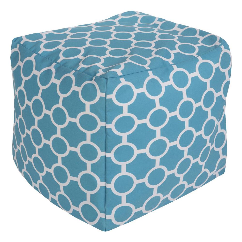 Surya Inc Surya Poufs Cube Pouf in Aqua and Light Gray, , large
