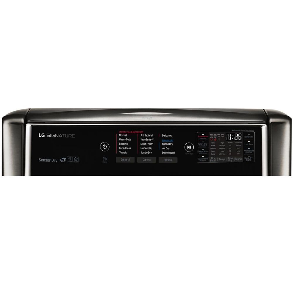 LG Mega Capacity Gas Dryer With Steam in Black Stainless Steel, , large