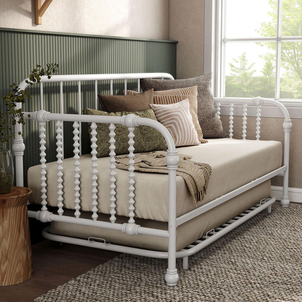 Furniture of America Wren Twin Daybed with Trundle in White, , large