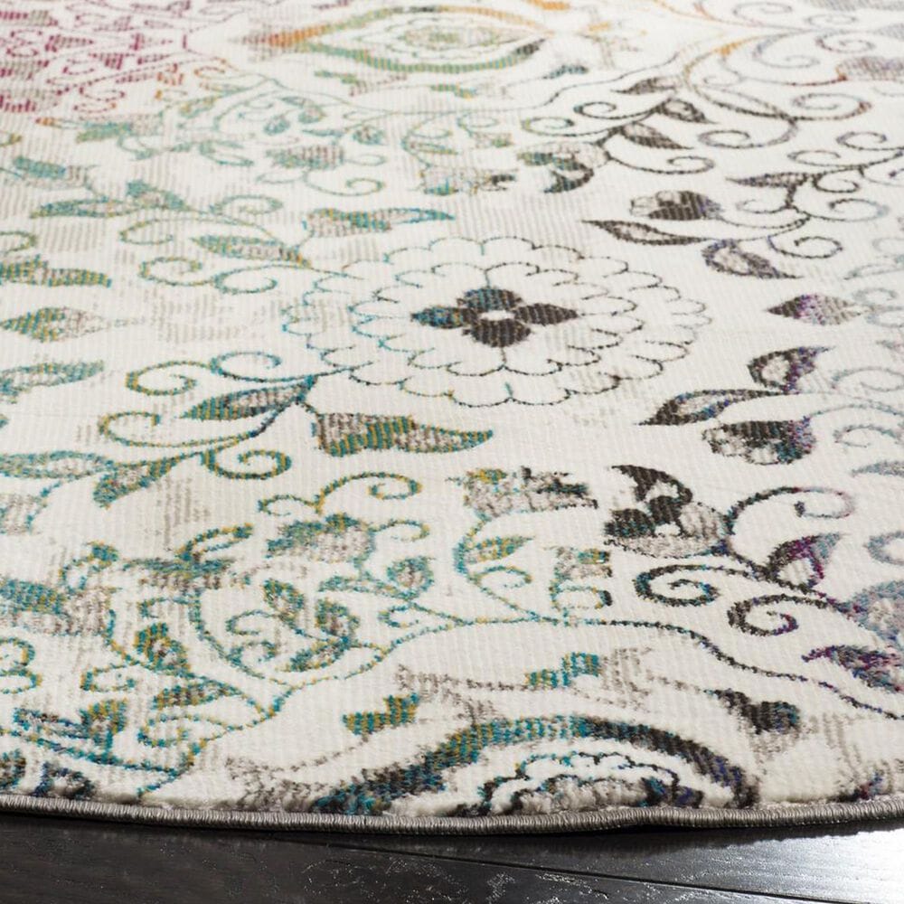 Safavieh Aria 6&#39;6&quot; Round Cream and Multicolor Area Rug, , large
