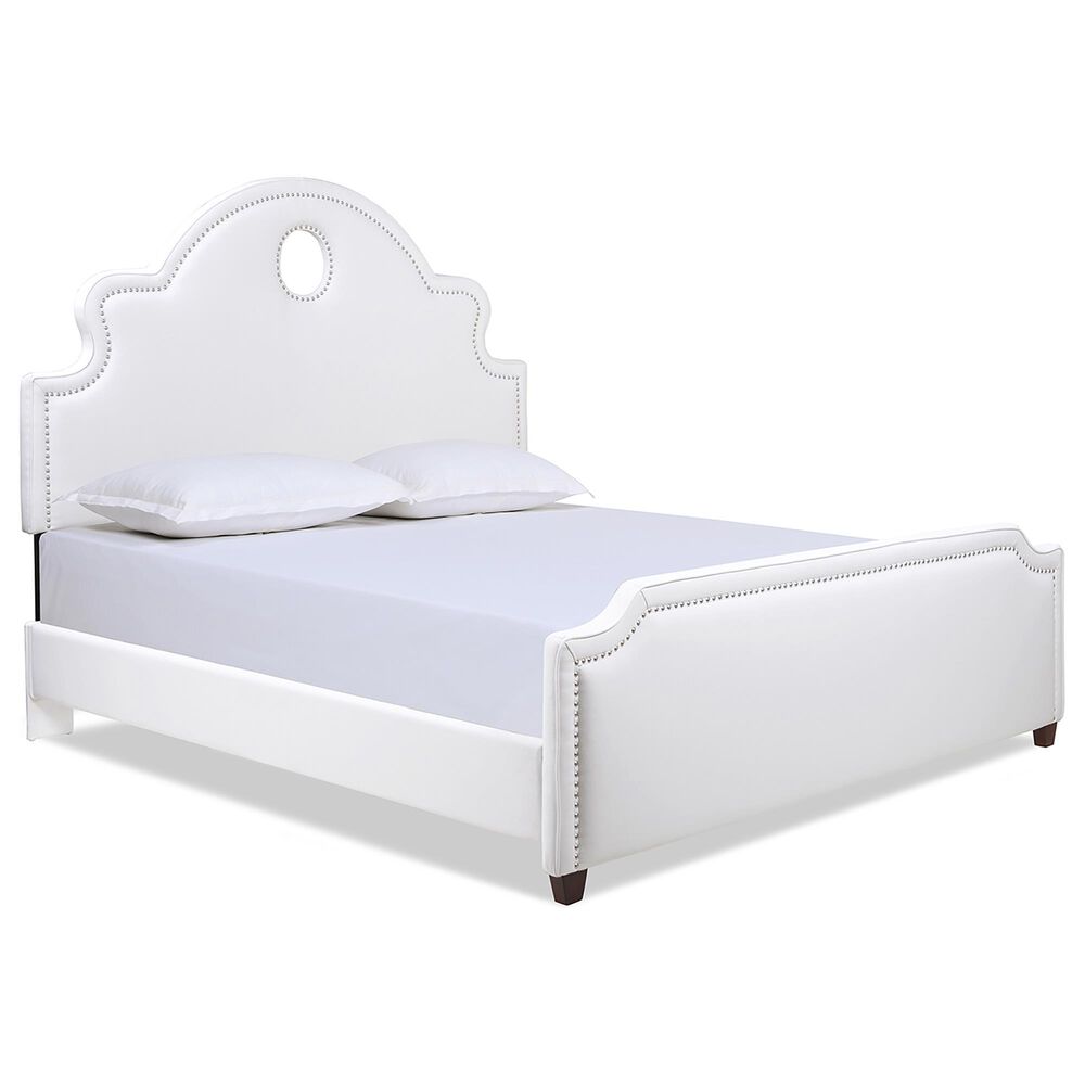 Jennifer Taylor Home Flora Tall Keyhole Arch King Panel Bed in Bright White, , large
