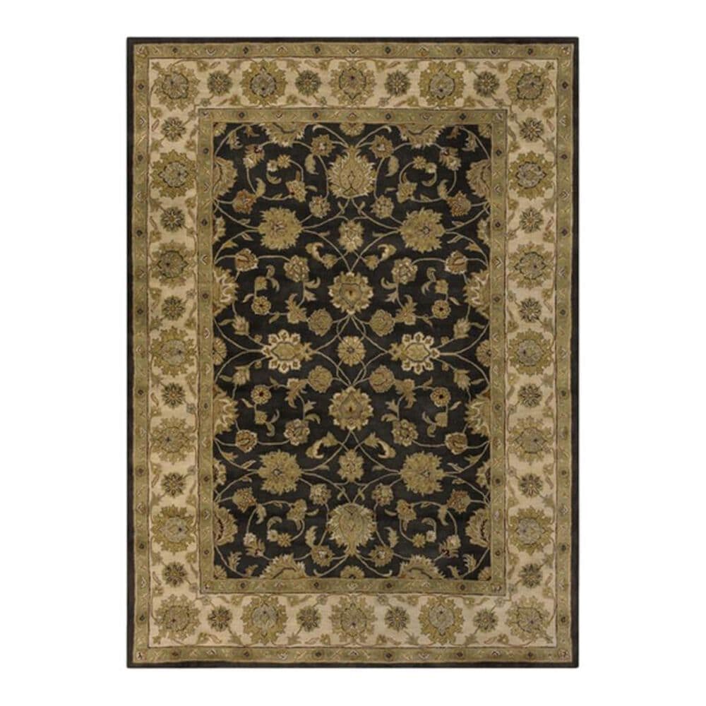 Surya Crowne CRN-6009 4' x 6' Black/Olive Area Rug, , large
