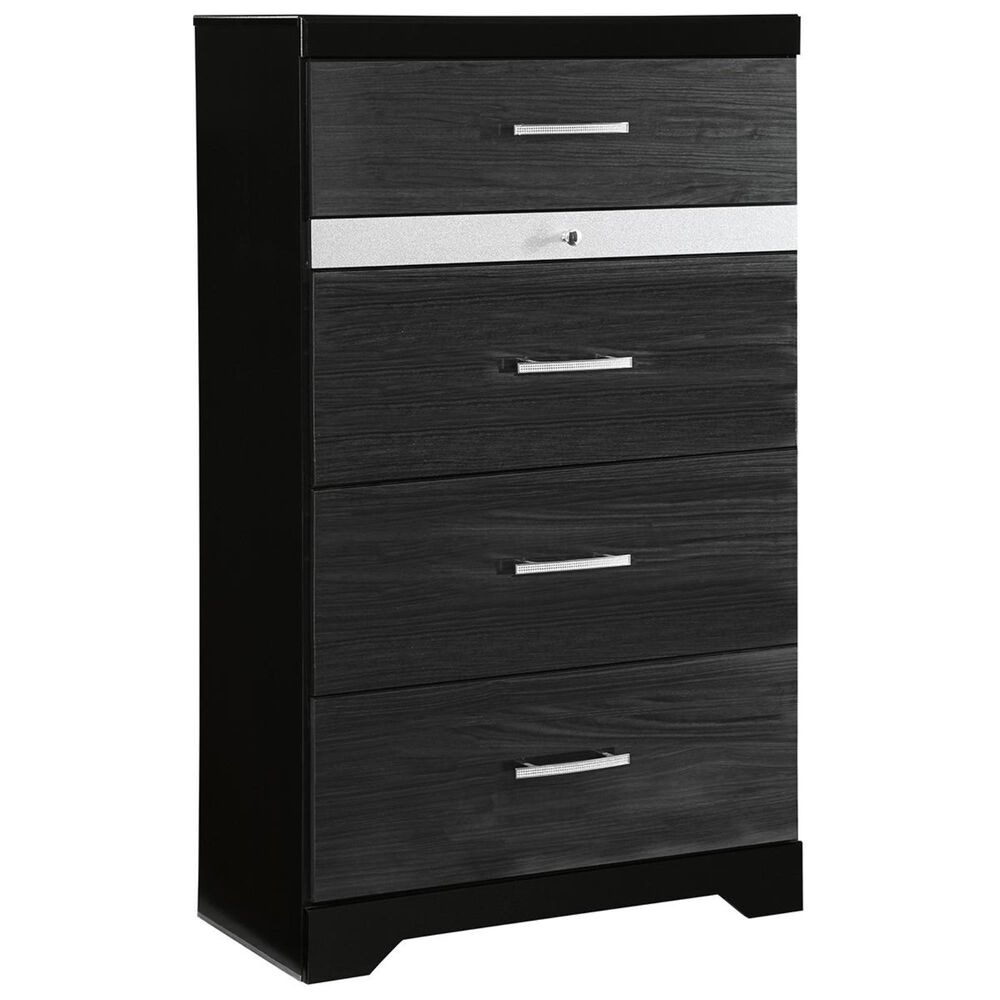 Signature Design by Ashley Starberry 5 Drawer Standard Chest in Black, , large