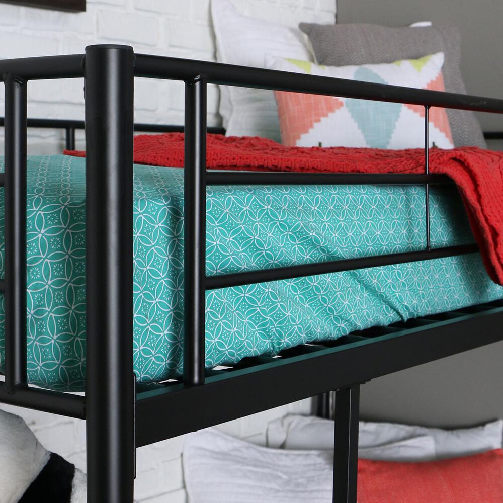 Walker Edison Twin Loft Bed and Desk in Black NFM