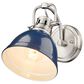 Golden Lighting Duncan 1-Light Bath Vanity with Navy Shade in Pewter, , large