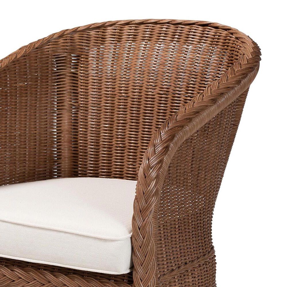 Baxton Studio Memphis Arm Chair with Peanut Brown Rattan in White, , large