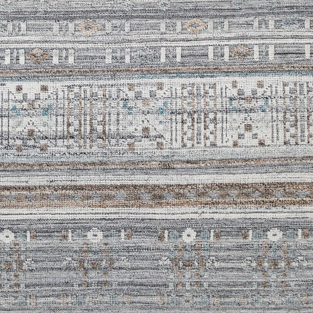 Surya Pompei 6&#39; x 9&#39; White, Black, Metallic Silver, Gray, Brown and Sky Blue Area Rug, , large