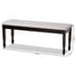 Baxton Studio Corey Dining Bench with Grey Cushion in Dark Brown, , large