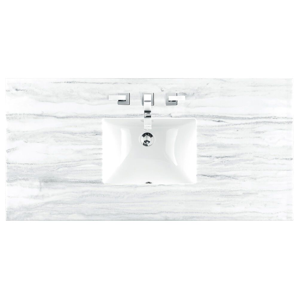 James Martin Vanities Hudson 48&quot; Single Bathroom Vanity in Light Natural Oak with 3 cm Arctic Fall Solid Surface Top and Rectangular Sink, , large