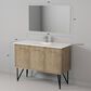 Lexora Home Lancy 48" Single Bathroom Vanity in Rustic Acacia with 2 cm White Quartz Top and Rectangular Sink, , large