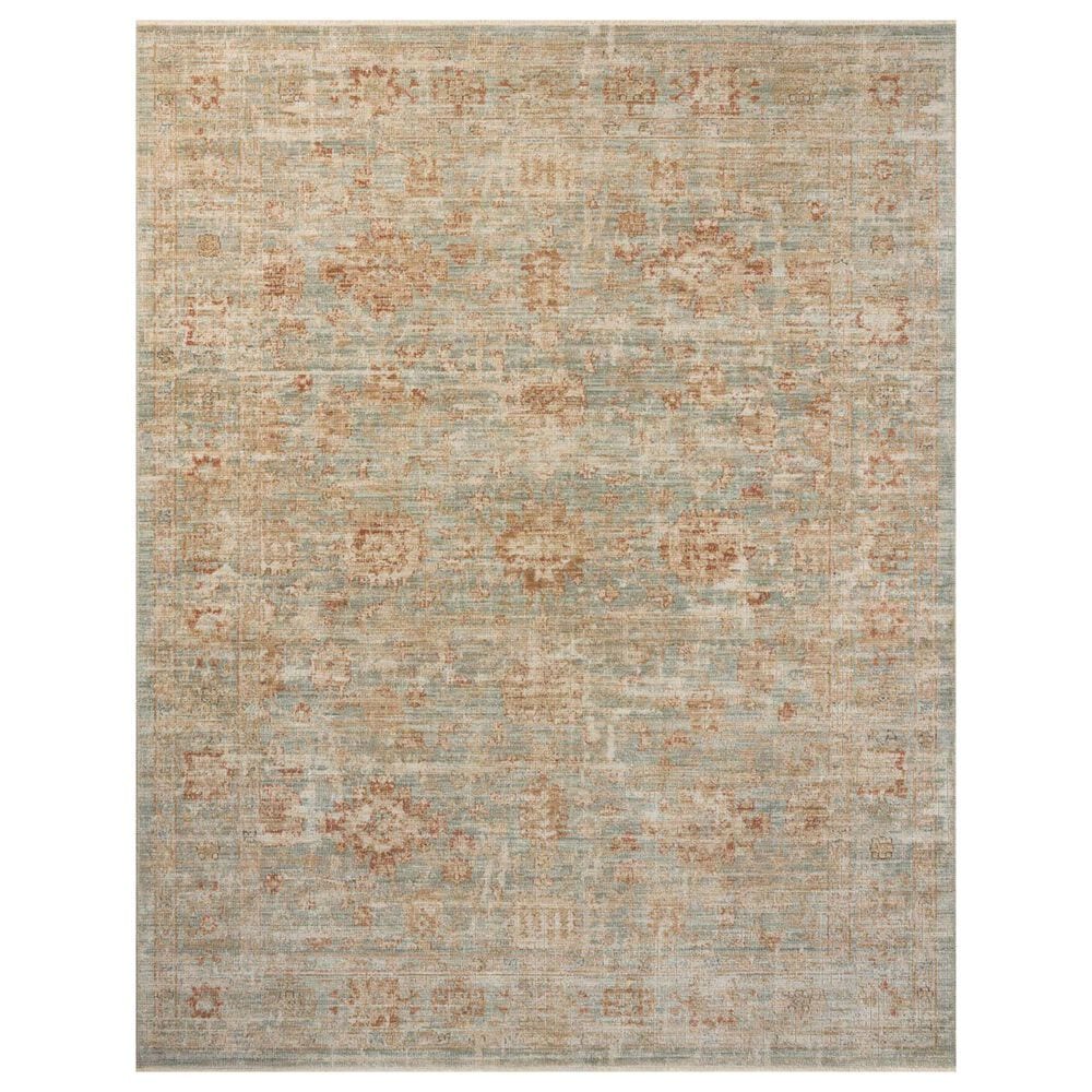 Loloi Heritage 10" x 14" Aqua and Terracotta Area Rug, , large