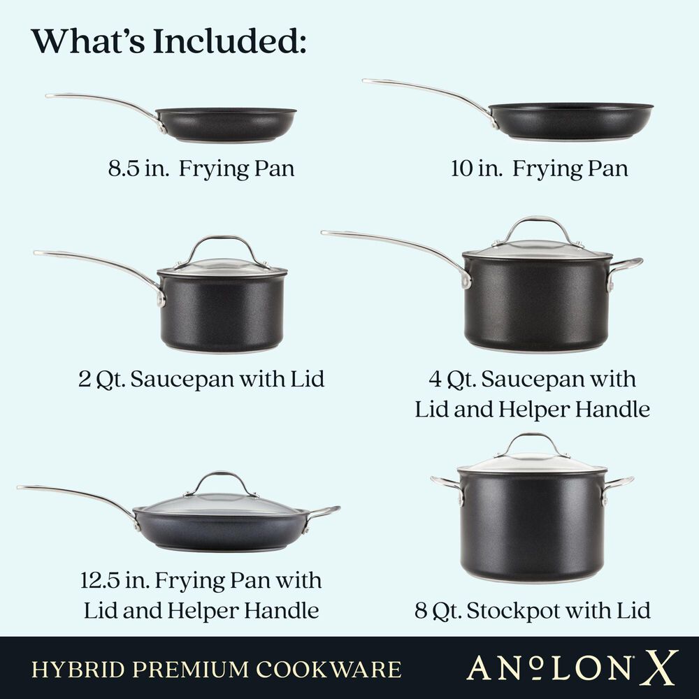 AnolonX Hybrid Nonstick Wok with Lid, 10