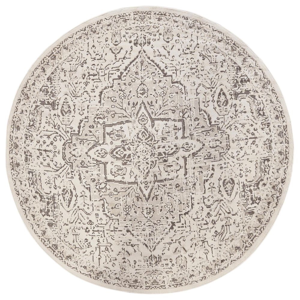 Amer Rugs Alpine 7"10" Round Light Cream Area Rug, , large