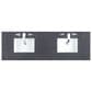 James Martin Vanities Brittany 72" Double Bathroom Vanity in Saddle Brown with 3 cm Charcoal Soapstone Quartz Top and Rectangle Sinks, , large