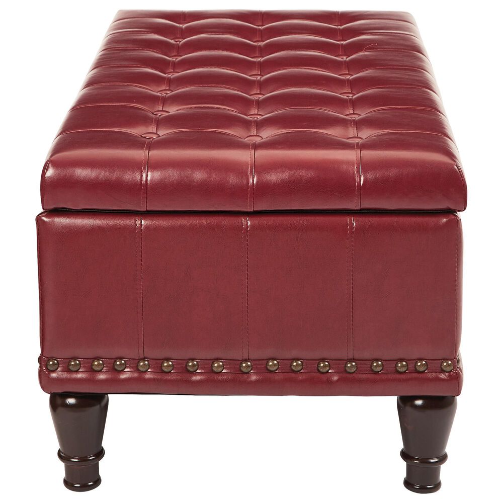 OSP Home Caldwell Storage Ottoman in Crimson Red, , large