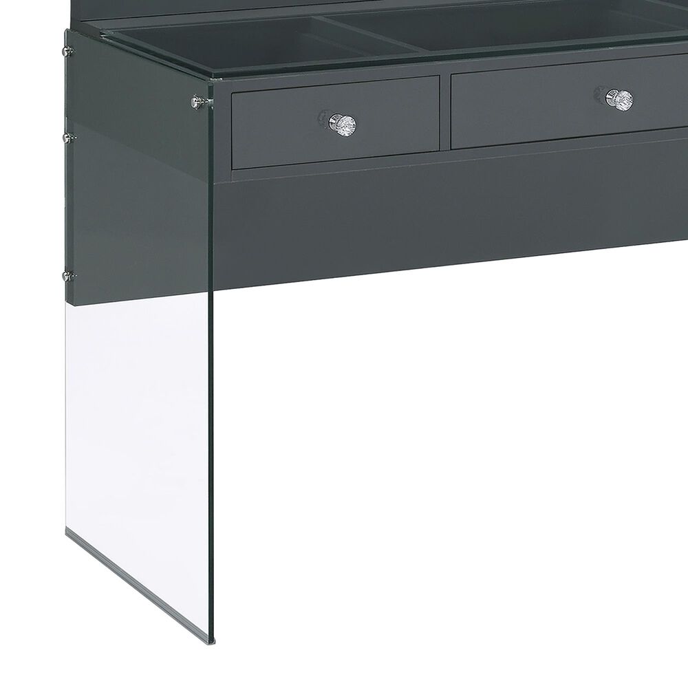 Pacific Landing 47&quot; Vanity Set with LED Accent in Grey High Gloss and Clear, , large