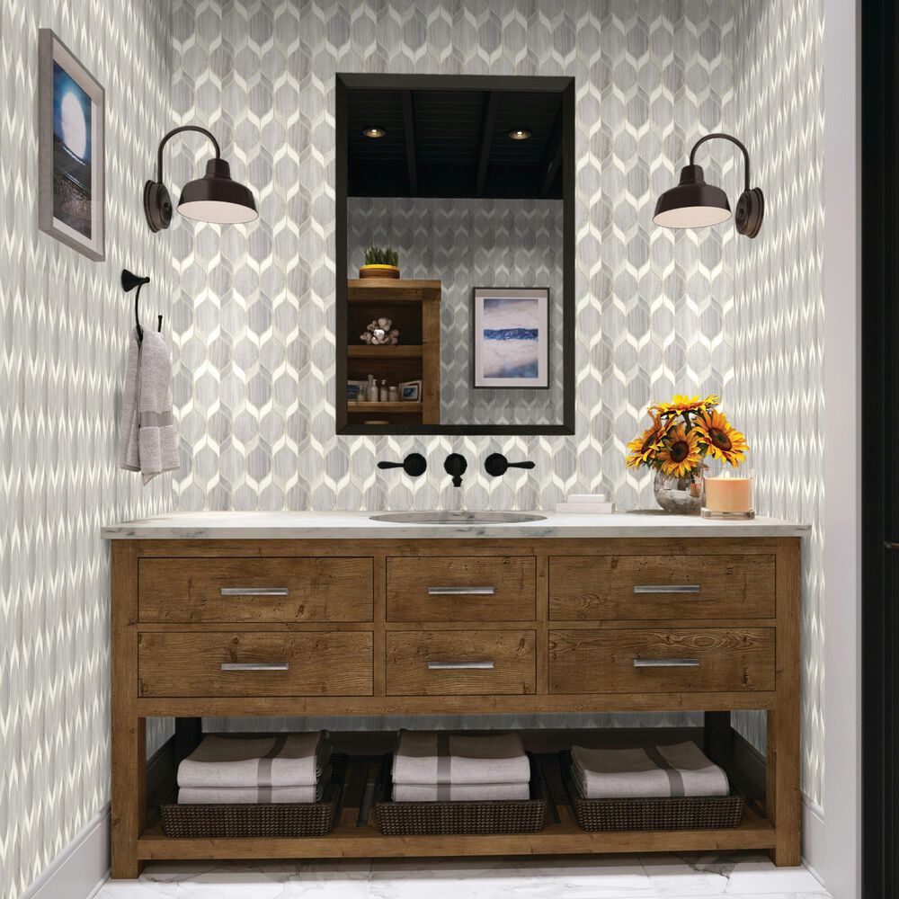 Dal-Tile Fonte Nautical Grey Blend Natural Stone Mosaic Tile, , large