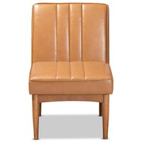 Baxton Studio Daymond Dining Chair in Tan/Walnut Brown