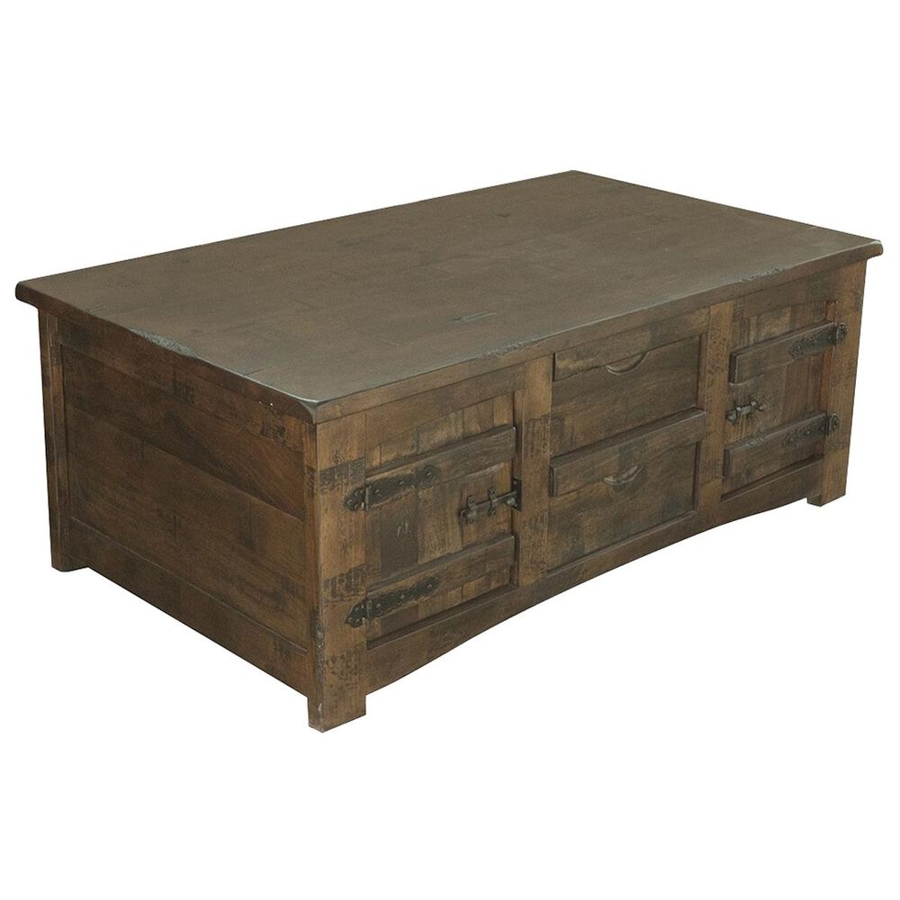 Fallridge Mezcal Cocktail Table in Distressed Brown Stain, , large