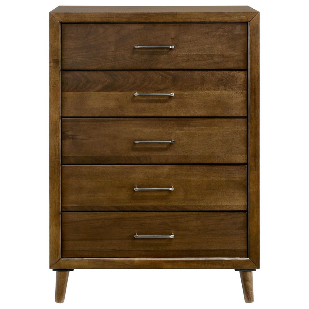 Mayberry Hill Malibu 5 Piece Full Bedroom Set in Walnut, , large