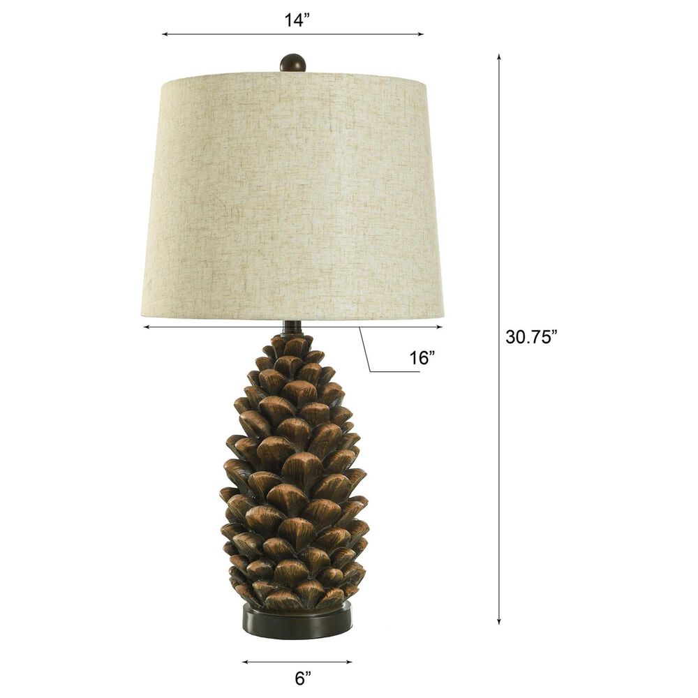 Flair Industries Roanoke Rustic Table Lamp in Dark Brown and Dark Gray, , large