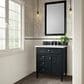 James Martin Vanities Brittany 30" Single Bathroom Vanity in Black Onyx with 3 cm Lime Delight Quartz Top and Rectangular Sink, , large