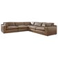 Ashley Emilia 5-Piece Stationary Reversible Sectional in Caramel, , large