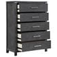 New Heritage Design Odessa 5-Piece King Bedroom Set in Charcoal and Silver, , large