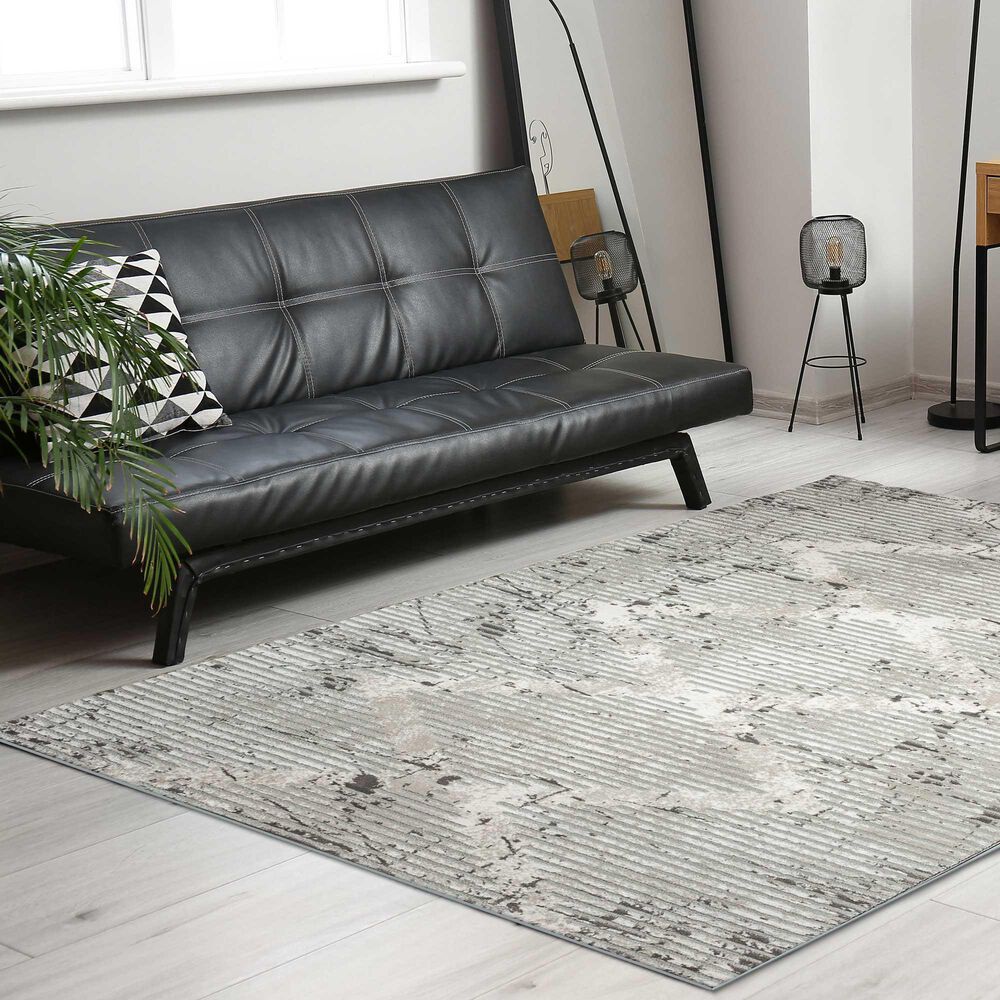Radici USA Davide Geometric 7&#39;10&quot; x 10&#39;6&quot; Grey Area Rug, , large