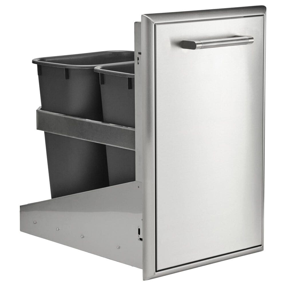 Coyote Outdoor 18&quot; Front To Back Trash Recycle Combo in Stainless Steel, , large