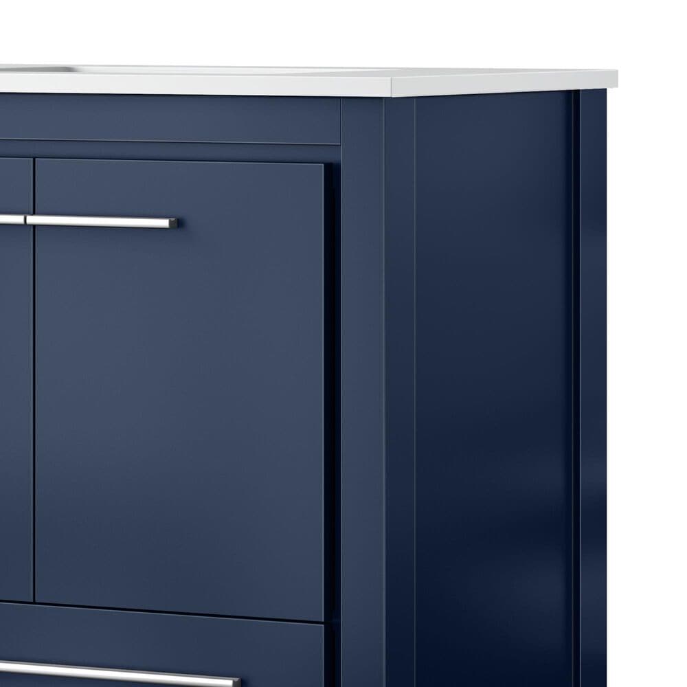Lexora Home Lafarre 30" Single Bathroom Vanity in Navy Blue with 2 cm White Quartz Top and Rectangular Sink, , large